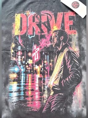 Reckoning Drive 2011 Neon Graphic Tee Black Streetwear Oversized Fit